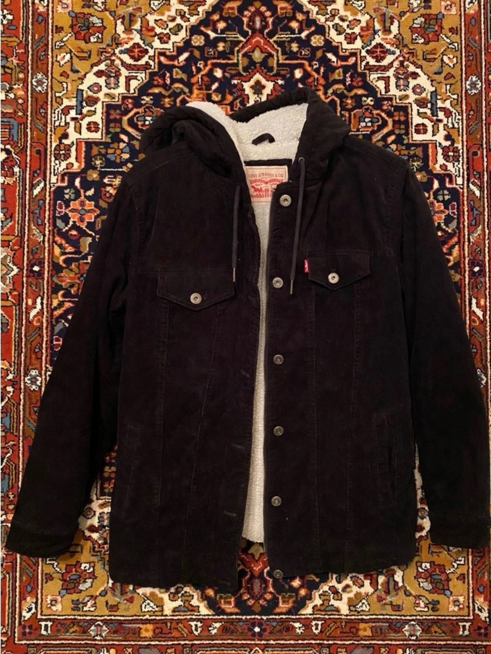 Levi Strauss Hooded Corduroy Sherpa Coat